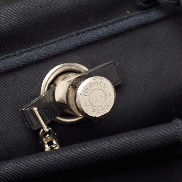 Pre Owned Hermes Noir Canvas and Leather Herbag PM 2-In-1 Backpack