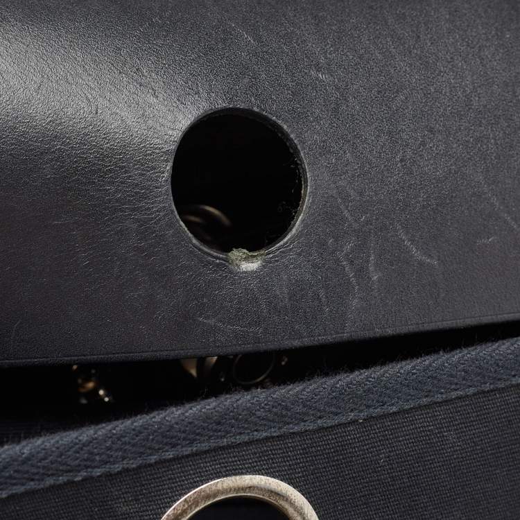 Pre Owned Hermes Noir Canvas and Leather Herbag PM 2-In-1 Backpack