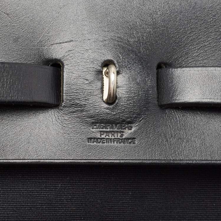 Pre Owned Hermes Noir Canvas and Leather Herbag PM 2-In-1 Backpack
