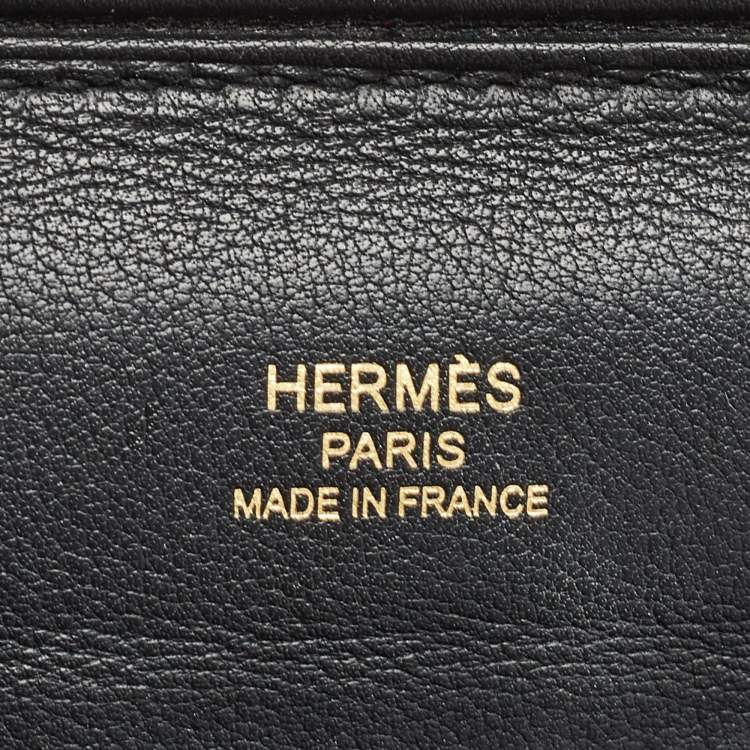 Pre Owned Hermes Noir Swift Leather Gold Finish 24/24 21 Bag 