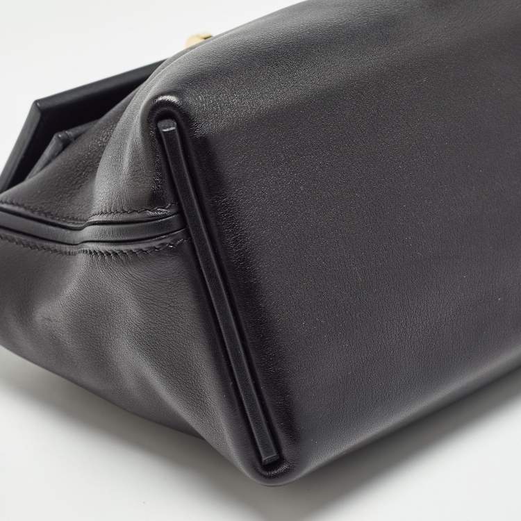 Pre Owned Hermes Noir Swift Leather Gold Finish 24/24 21 Bag 