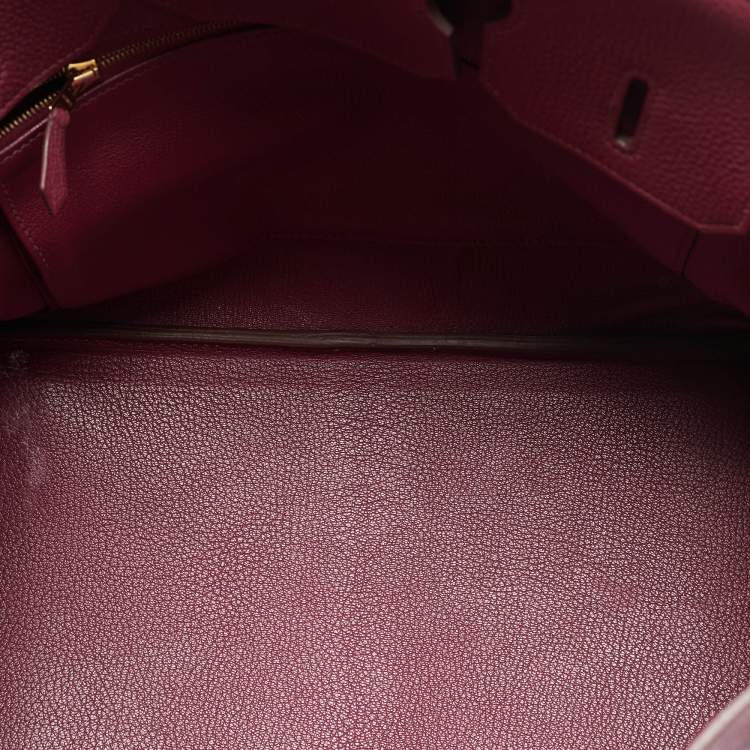 Pre Owned Hermes Tosca Togo Leather Gold Finished Birkin 35 Bag