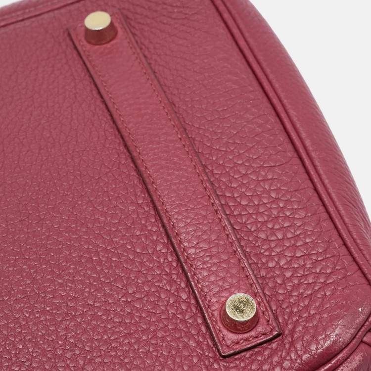 Pre Owned Hermes Tosca Togo Leather Gold Finished Birkin 35 Bag