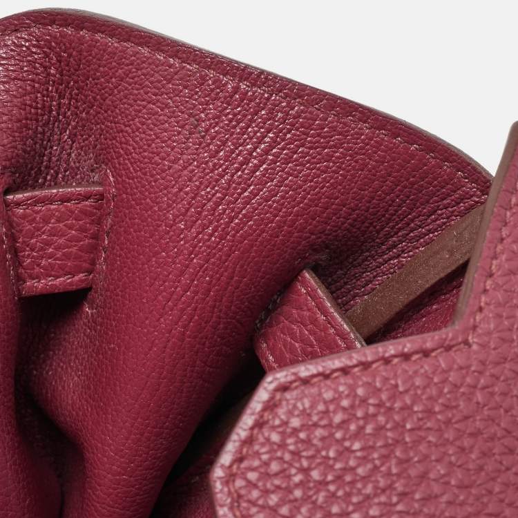 Pre Owned Hermes Tosca Togo Leather Gold Finished Birkin 35 Bag