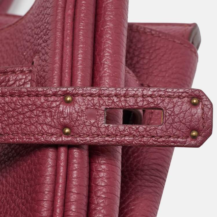 Pre Owned Hermes Tosca Togo Leather Gold Finished Birkin 35 Bag