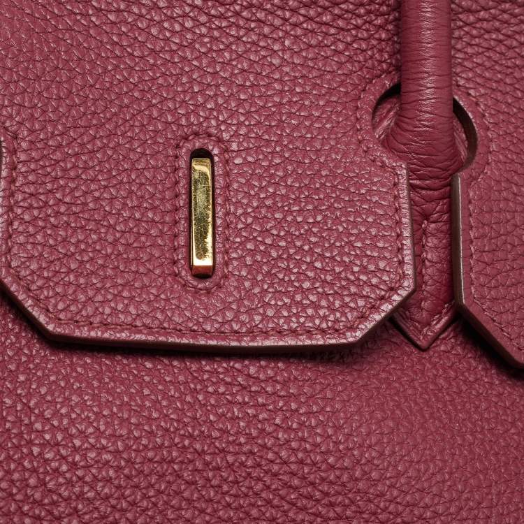 Pre Owned Hermes Tosca Togo Leather Gold Finished Birkin 35 Bag