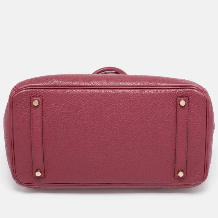 Pre Owned Hermes Tosca Togo Leather Gold Finished Birkin 35 Bag