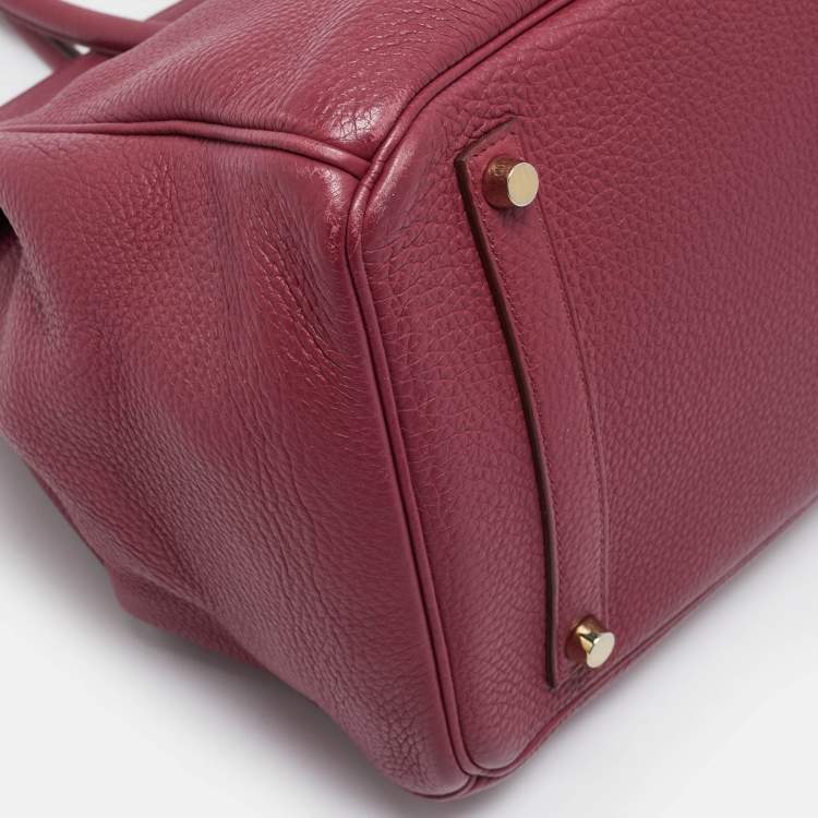 Pre Owned Hermes Tosca Togo Leather Gold Finished Birkin 35 Bag