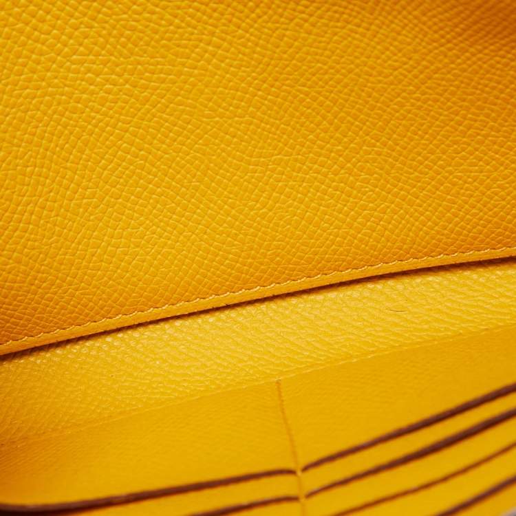 Pre Owned Hermes Jaune Epsom Leather Kelly Longue Wallet