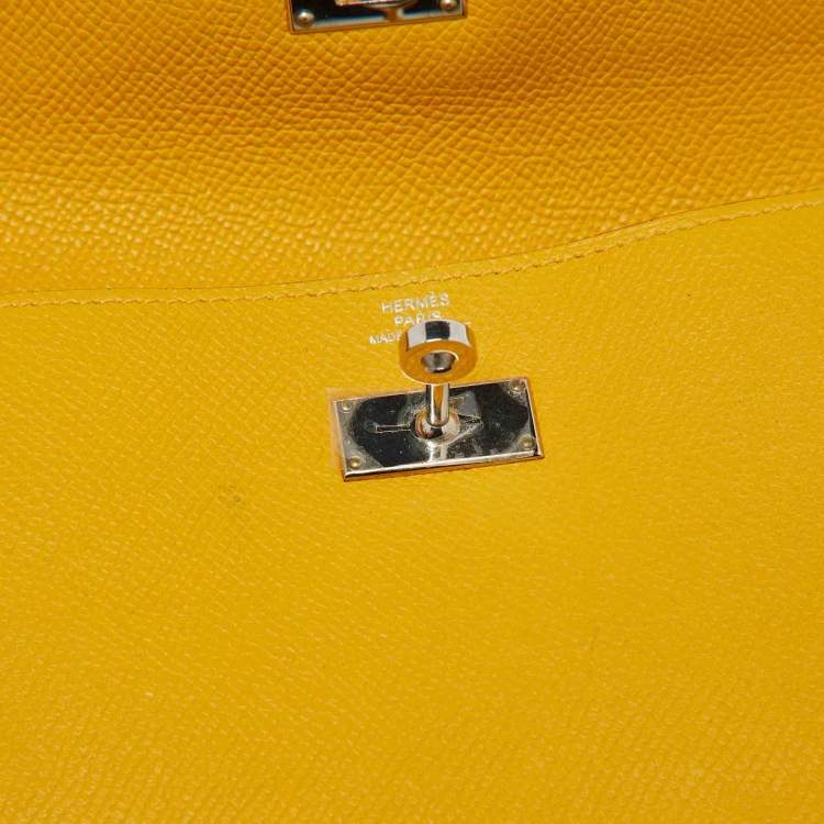 Pre Owned Hermes Jaune Epsom Leather Kelly Longue Wallet