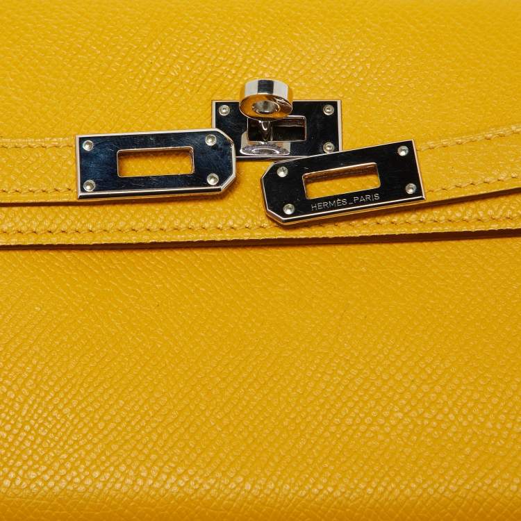 Pre Owned Hermes Jaune Epsom Leather Kelly Longue Wallet