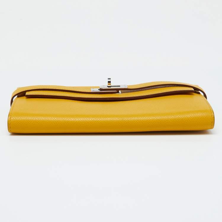 Pre Owned Hermes Jaune Epsom Leather Kelly Longue Wallet