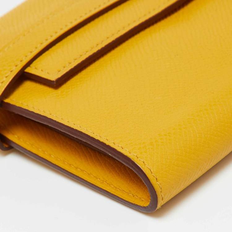 Pre Owned Hermes Jaune Epsom Leather Kelly Longue Wallet