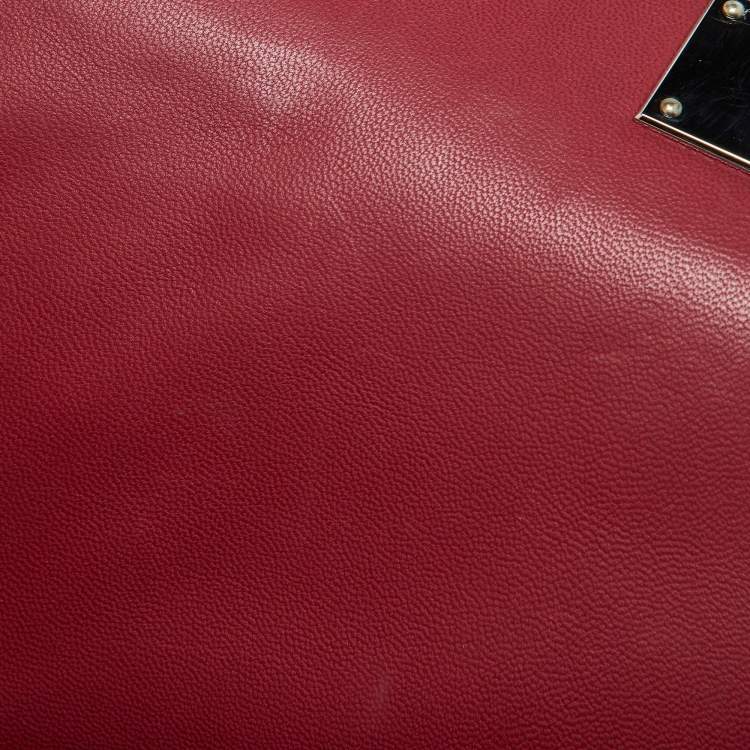Pre Owned Hermès Ruby Ever Color Leather Palladium Toolbox 26 Bag