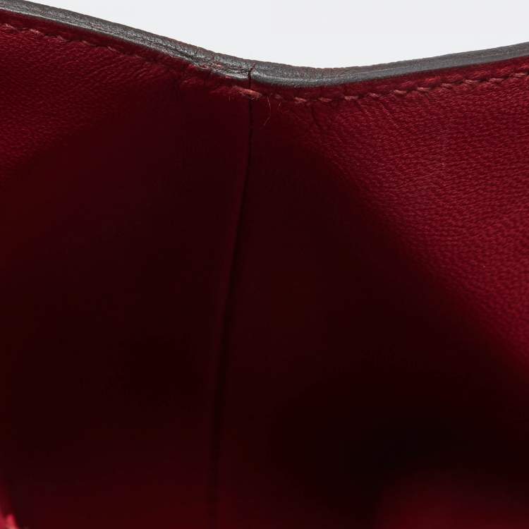Pre Owned Hermès Ruby Ever Color Leather Palladium Toolbox 26 Bag