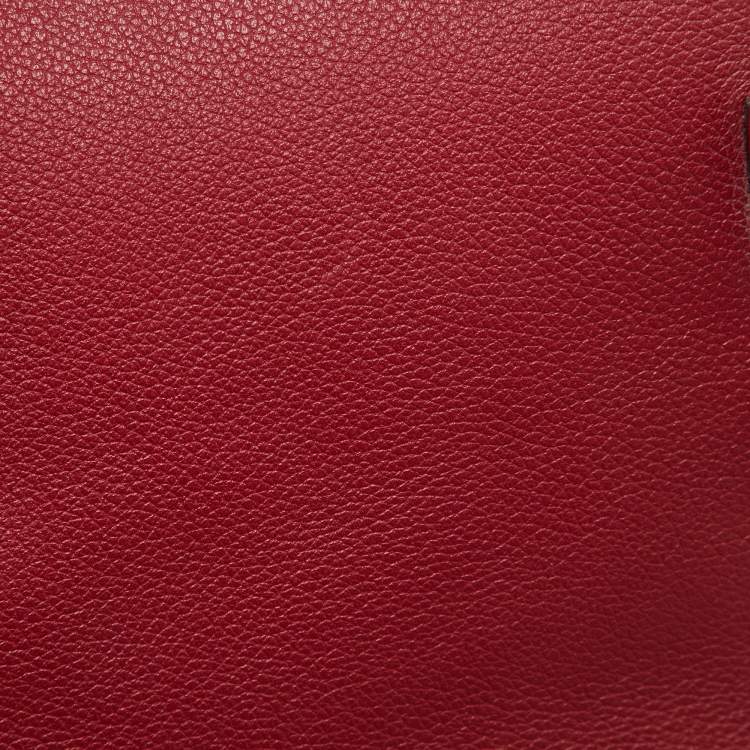 Pre Owned Hermès Ruby Ever Color Leather Palladium Toolbox 26 Bag