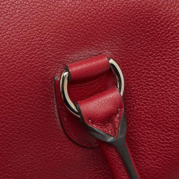 Pre Owned Hermès Ruby Ever Color Leather Palladium Toolbox 26 Bag