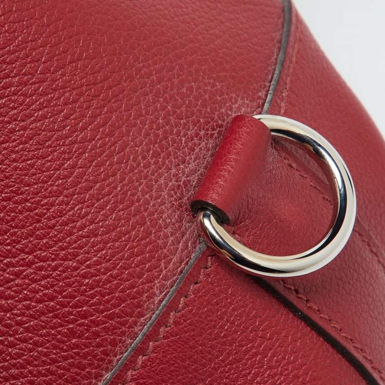 Pre Owned Hermès Ruby Ever Color Leather Palladium Toolbox 26 Bag