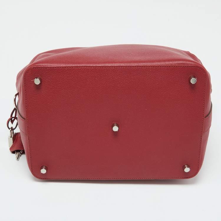 Pre Owned Hermès Ruby Ever Color Leather Palladium Toolbox 26 Bag