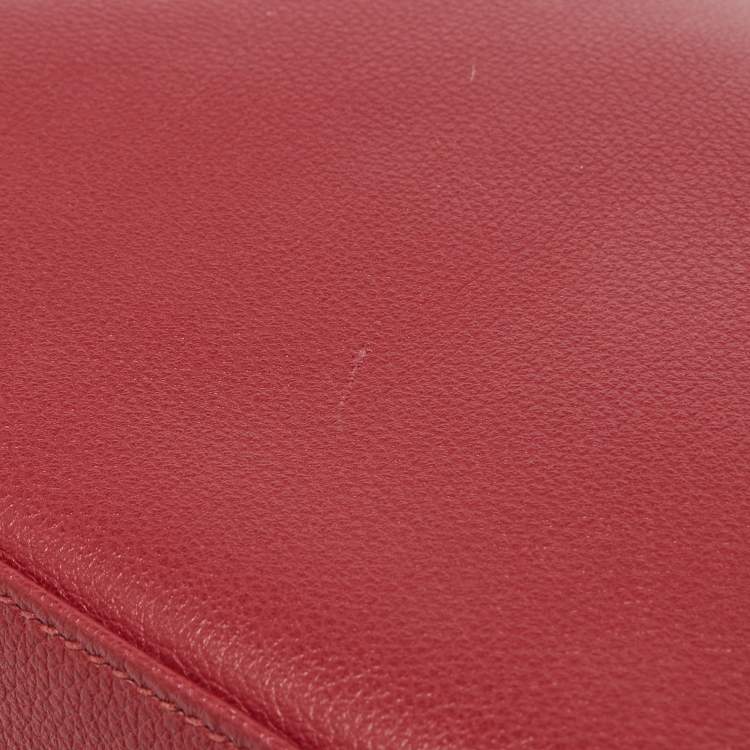 Pre Owned Hermès Ruby Ever Color Leather Palladium Toolbox 26 Bag