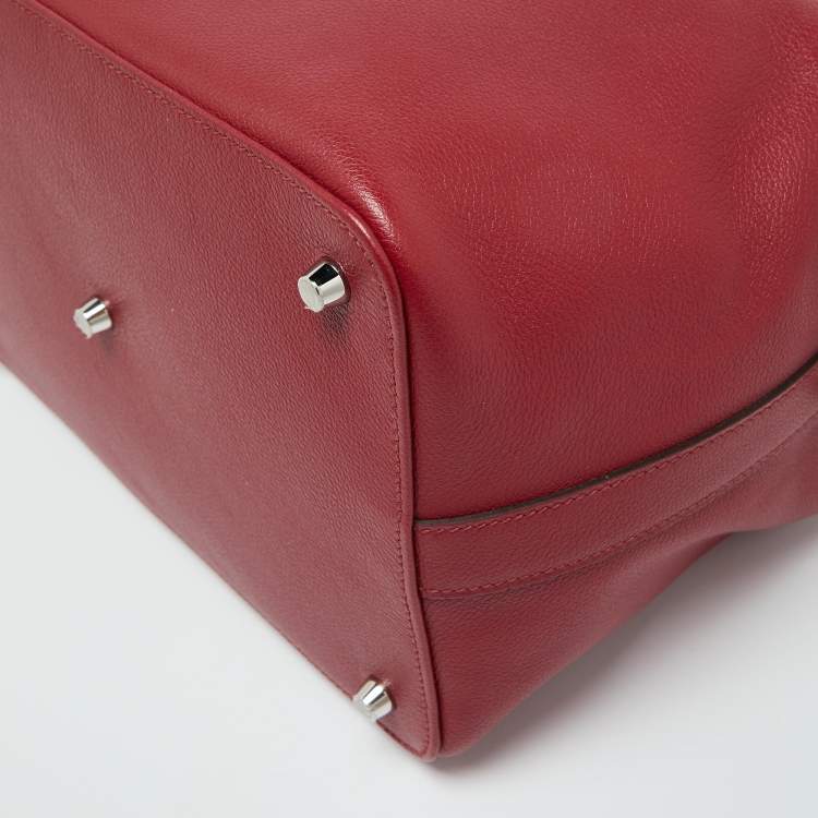 Pre Owned Hermès Ruby Ever Color Leather Palladium Toolbox 26 Bag
