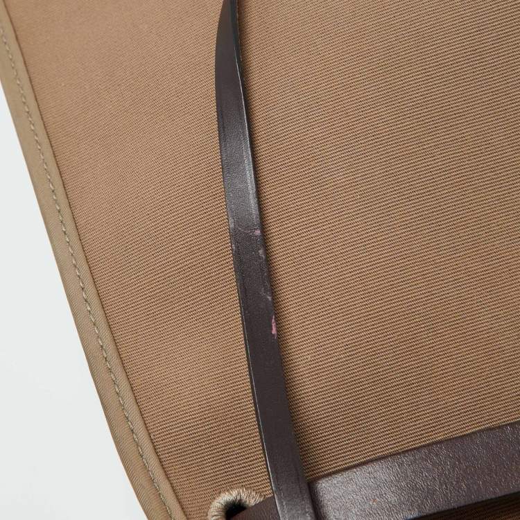 Pre Owned Hermès Ebene/Etain Canvas and Leather Herbag Zip 31 Bag