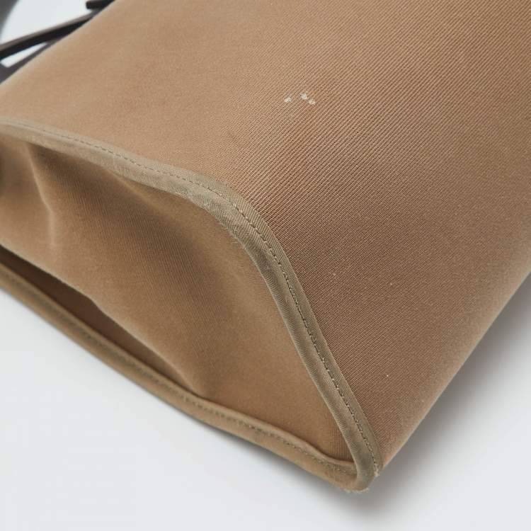 Pre Owned Hermès Ebene/Etain Canvas and Leather Herbag Zip 31 Bag
