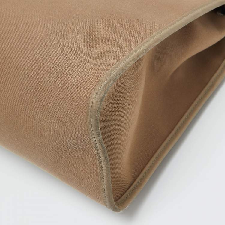 Pre Owned Hermès Ebene/Etain Canvas and Leather Herbag Zip 31 Bag