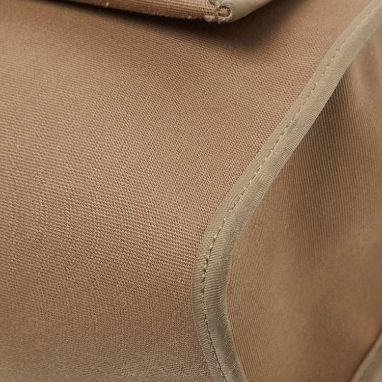 Pre Owned Hermès Ebene/Etain Canvas and Leather Herbag Zip 31 Bag