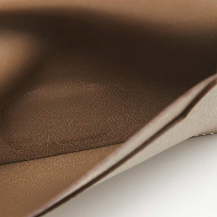 مملوكة مسبقًا Hermes Etoupe Epsom Leather Bearn Mini Wallet