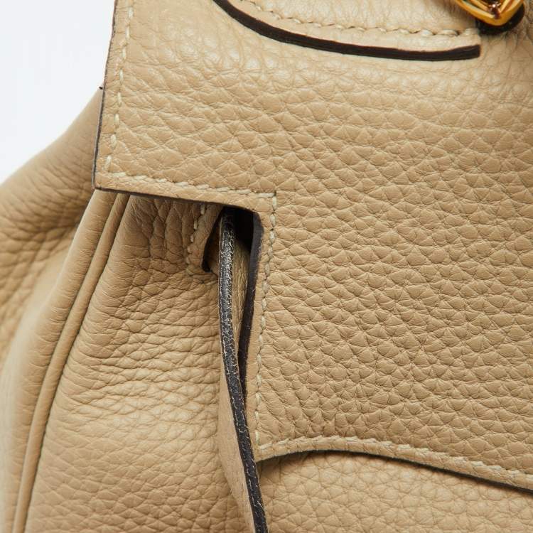 Pre Owned Hermès Trench Togo Leather Gold Finish Kelly Retourne 28 Bag
