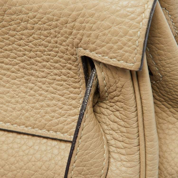Pre Owned Hermès Trench Togo Leather Gold Finish Kelly Retourne 28 Bag