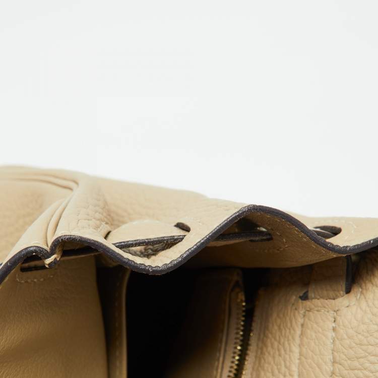 Pre Owned Hermès Trench Togo Leather Gold Finish Kelly Retourne 28 Bag