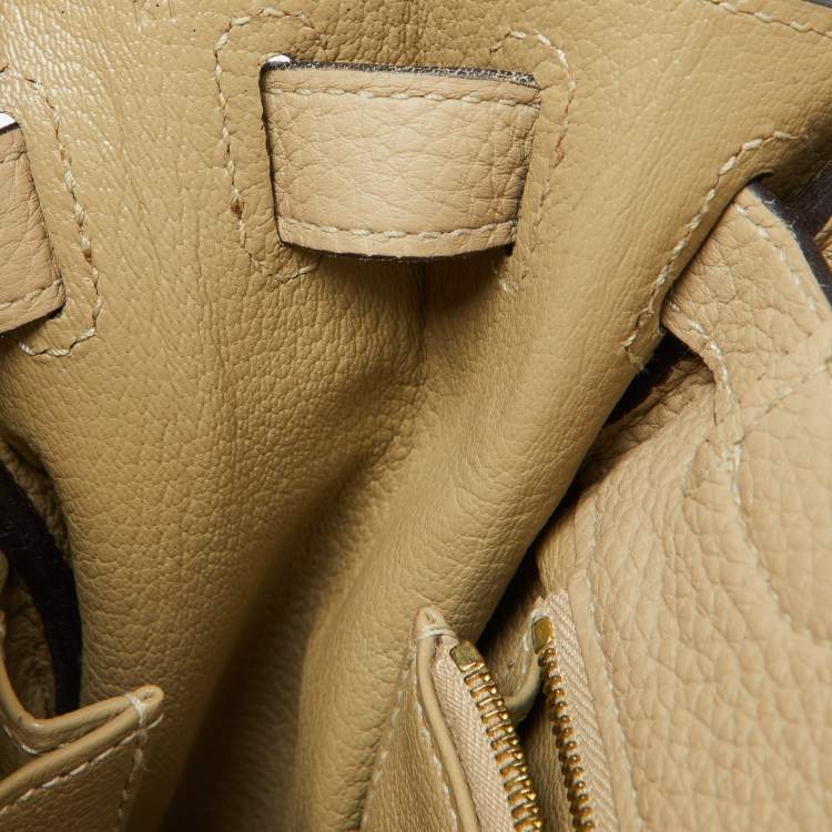 Pre Owned Hermès Trench Togo Leather Gold Finish Kelly Retourne 28 Bag