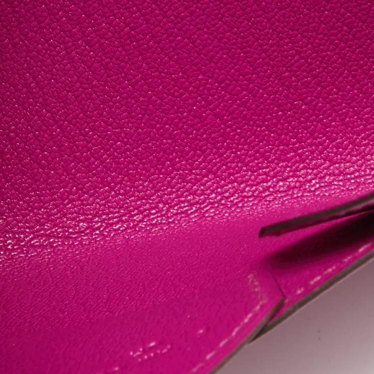 Pre Owned Hermès Magnolia/Jaune Ambre/Cappucine Leather Envelope Trio Wallet