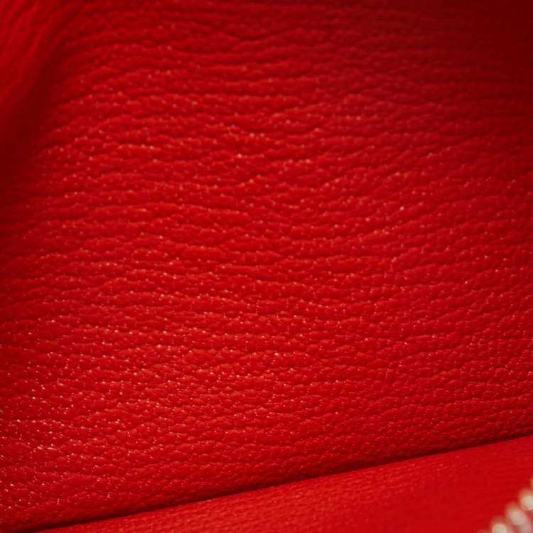 Pre Owned Hermès Magnolia/Jaune Ambre/Cappucine Leather Envelope Trio Wallet