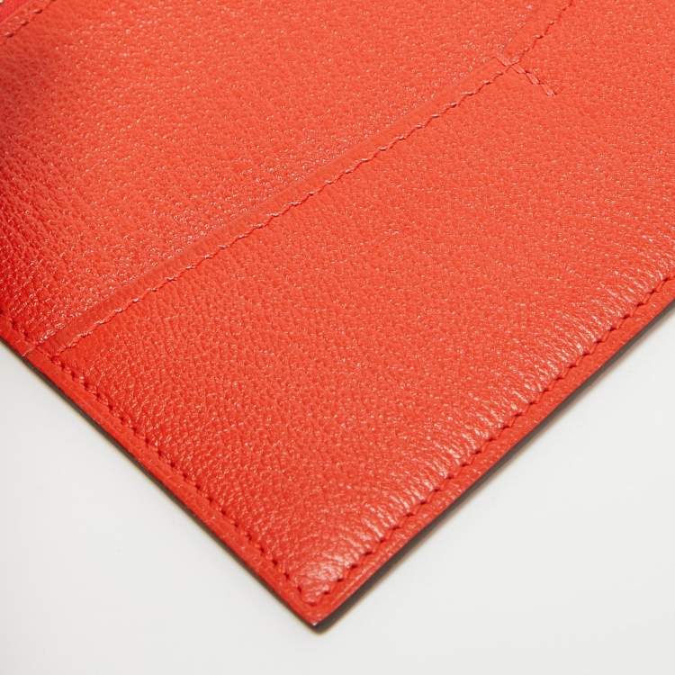 Pre Owned Hermès Magnolia/Jaune Ambre/Cappucine Leather Envelope Trio Wallet