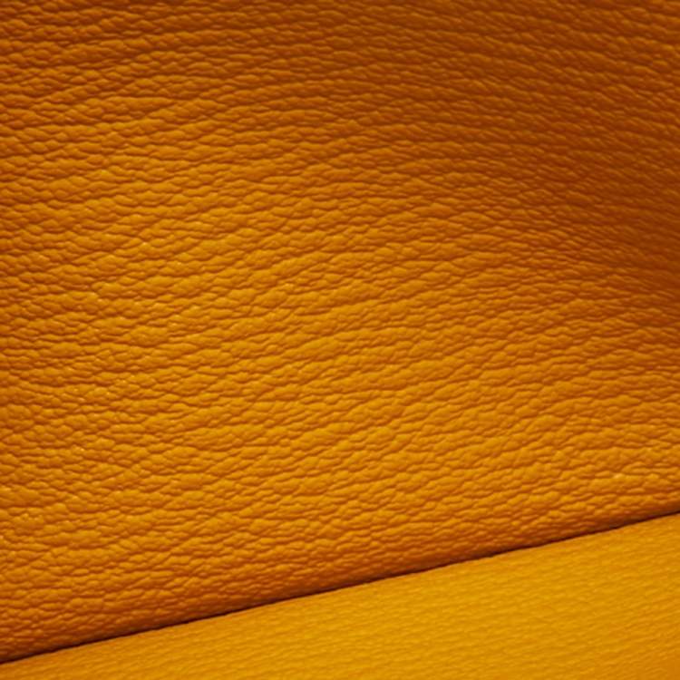 Pre Owned Hermès Magnolia/Jaune Ambre/Cappucine Leather Envelope Trio Wallet