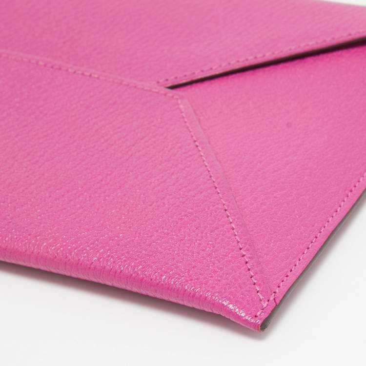 Pre Owned Hermès Magnolia/Jaune Ambre/Cappucine Leather Envelope Trio Wallet