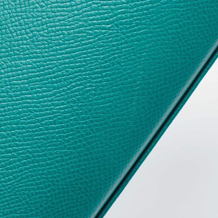 Pre Owned Hermes Malachite Epsom Leather Gold Finish Kelly Sellier 32 Bag