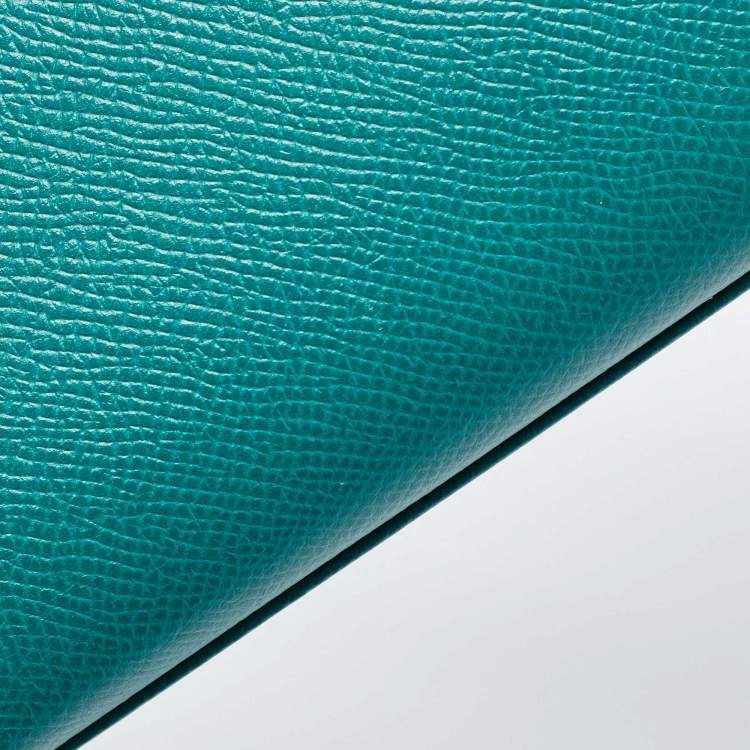Pre Owned Hermes Malachite Epsom Leather Gold Finish Kelly Sellier 32 Bag