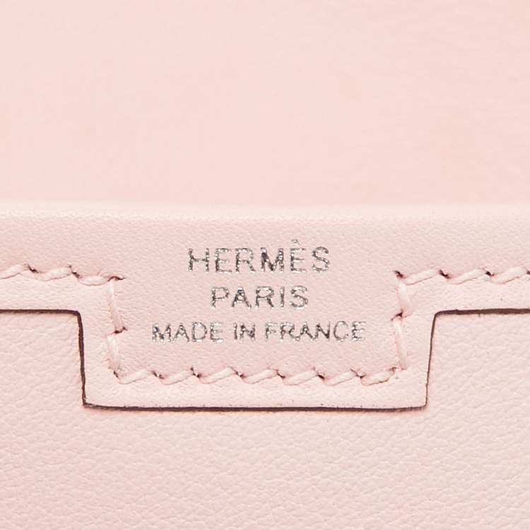 Pre Owned Hermès Rose Sakura Swift Leather Jige Duo Clutch