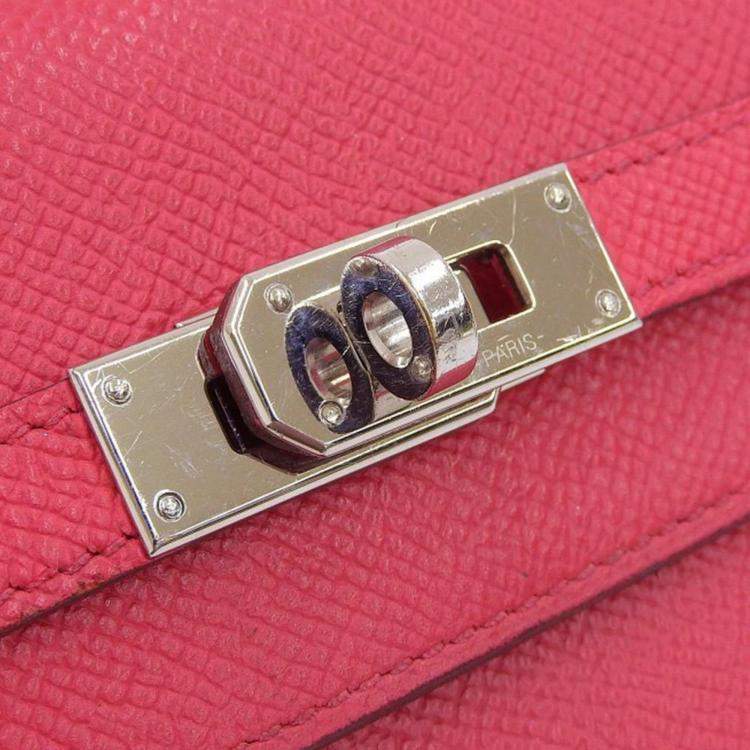 Pre Owned Hermes Rose Epson Kelly Long Wallet