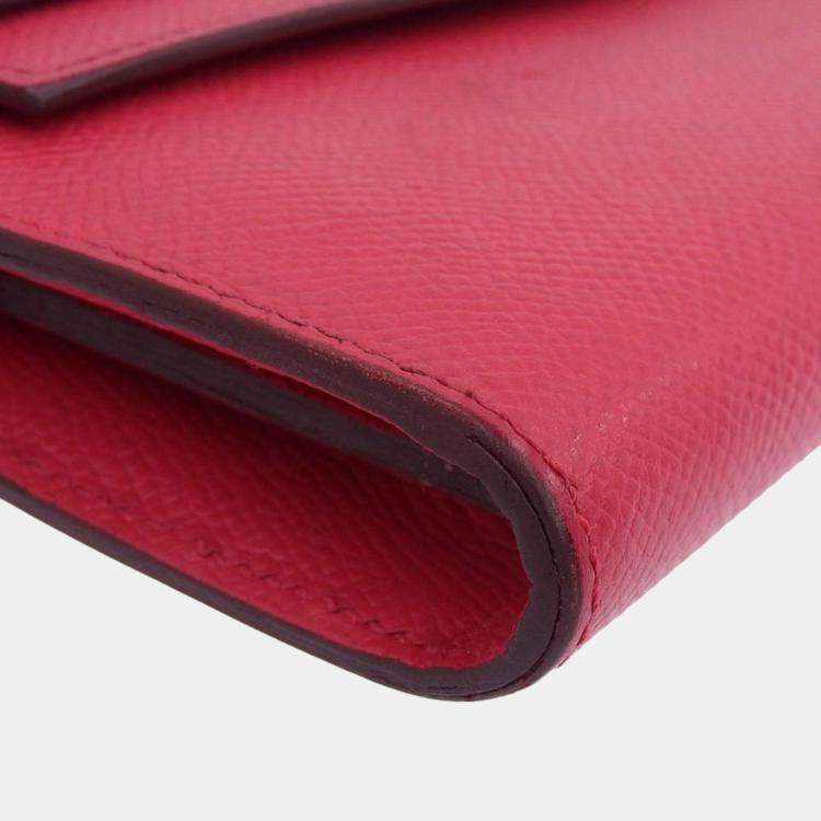 Pre Owned Hermes Rose Epson Kelly Long Wallet