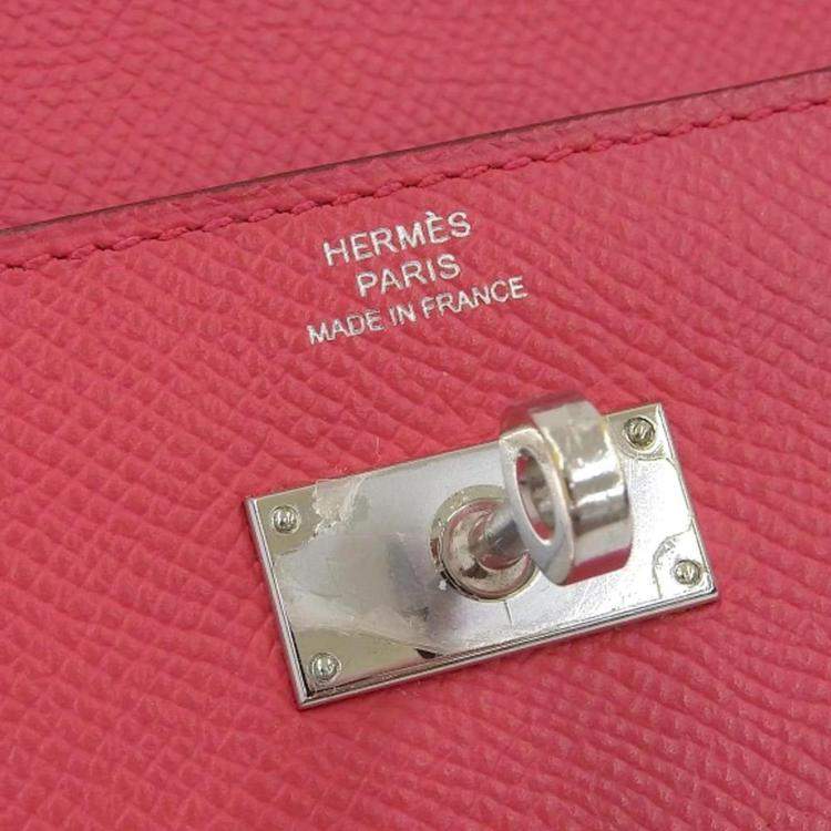 Pre Owned Hermes Rose Epson Kelly Long Wallet