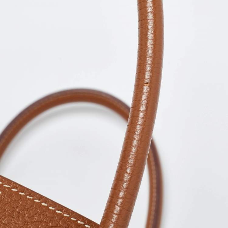 Pre Owned Hermes Gold Clemence Leather Gold Finish Birkin 35 Bag