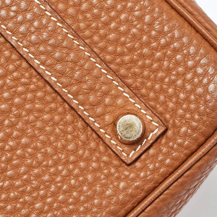 Pre Owned Hermes Gold Clemence Leather Gold Finish Birkin 35 Bag