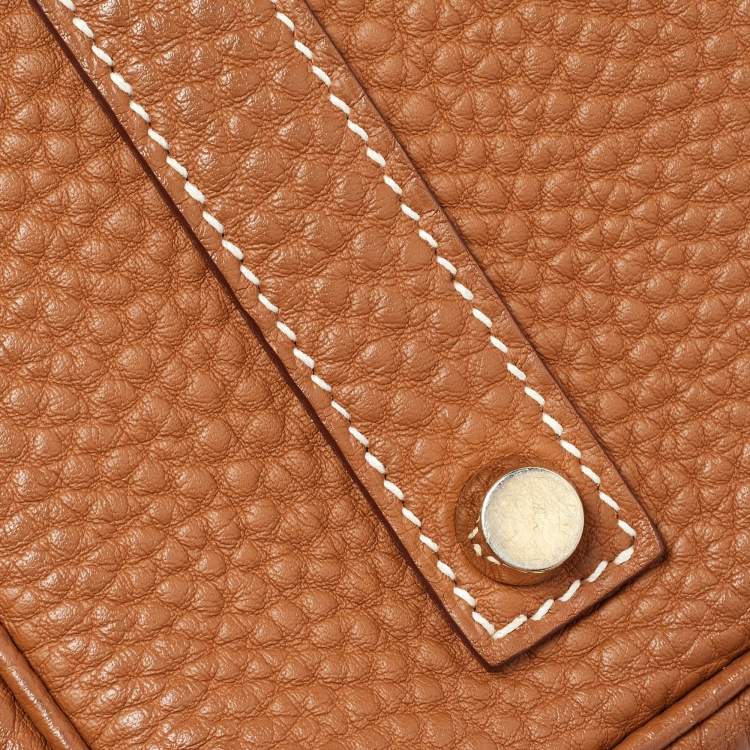 Pre Owned Hermes Gold Clemence Leather Gold Finish Birkin 35 Bag