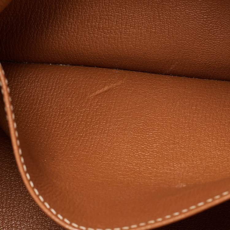 Pre Owned Hermes Gold Clemence Leather Gold Finish Birkin 35 Bag