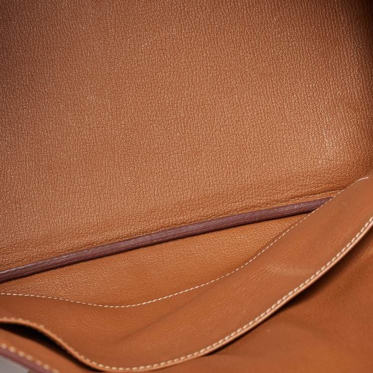 Pre Owned Hermes Gold Clemence Leather Gold Finish Birkin 35 Bag